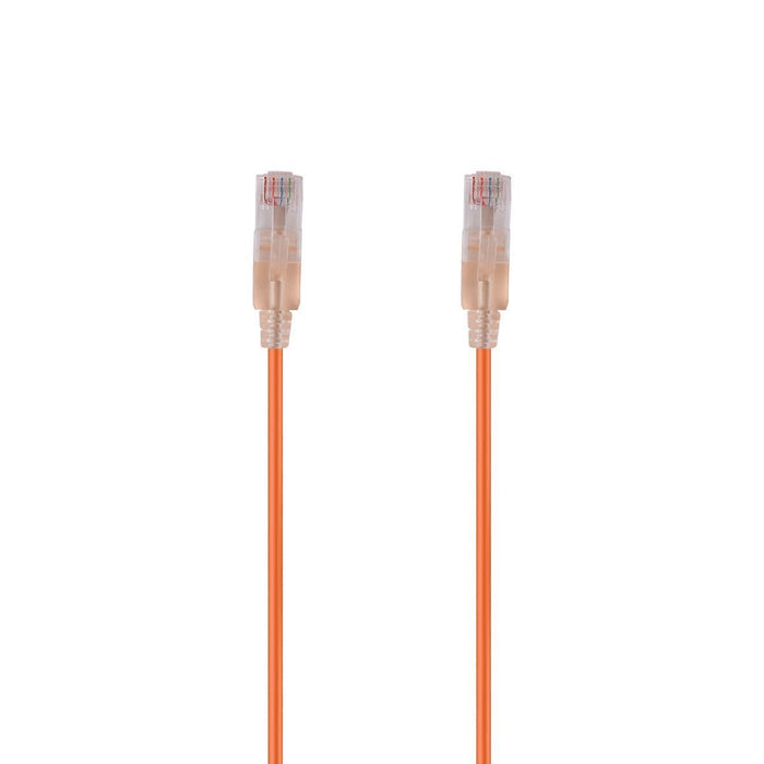 DYNAMIX 0.75m Cat6A 10G Orange Ultra-Slim Component Level UTP Patch Lead (30AWG)