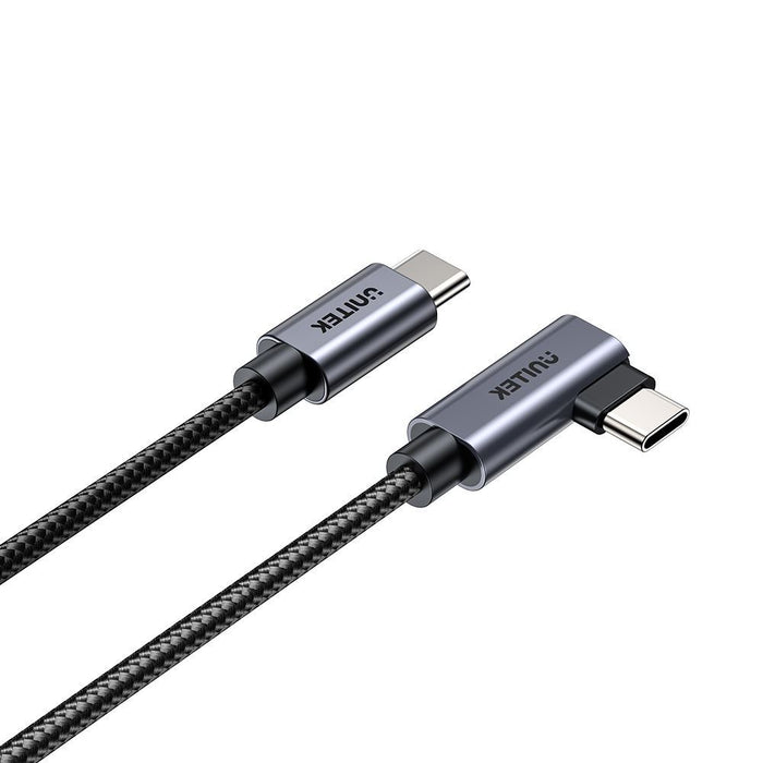 UNITEK 0.5m USB-C to Right Angled 90 Degree USB-C Connector. Supports 100W PD Fa