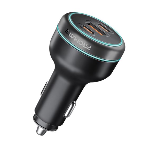 PROMATE 230W RapidCharge Car Charger with Dual PD & QC Ports. 140W & 45W PD for