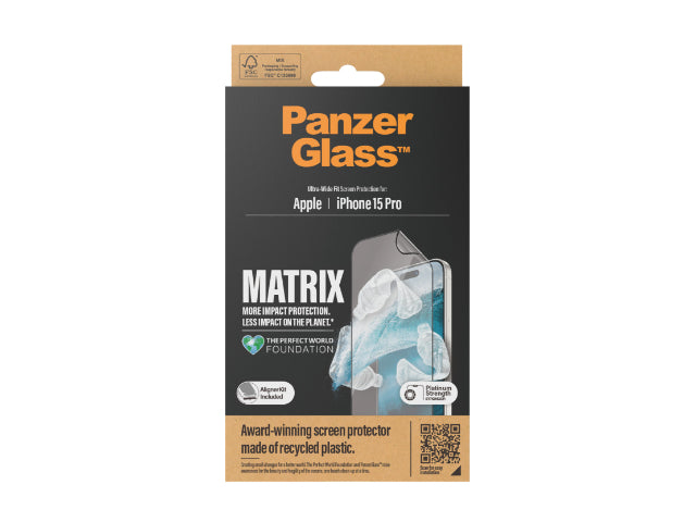 PanzerGlass Matrix Hybrid Glass Screen Protector iPhone 15 Pro