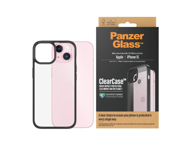 PanzerGlass Clear Case iPhone 15 Black