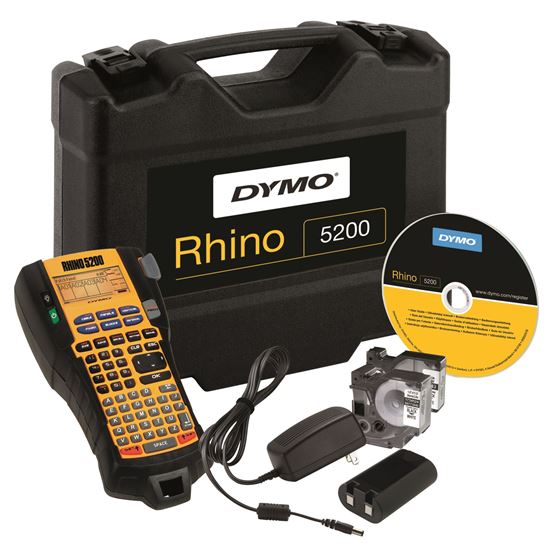 DYMO Rhino 5200 Industrial Labeller Hard Case Kit;Hot-keys to print pre-formatte