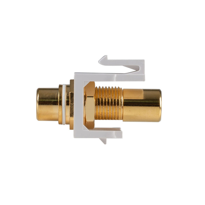 DYNAMIX White RCA to RCA Keystone Adapter. Gold Plated