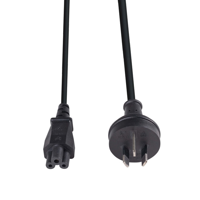 3-Pin to C5 Clover Shaped Female Connector 7.5A. SAA Power Cord 0.75mm Core
