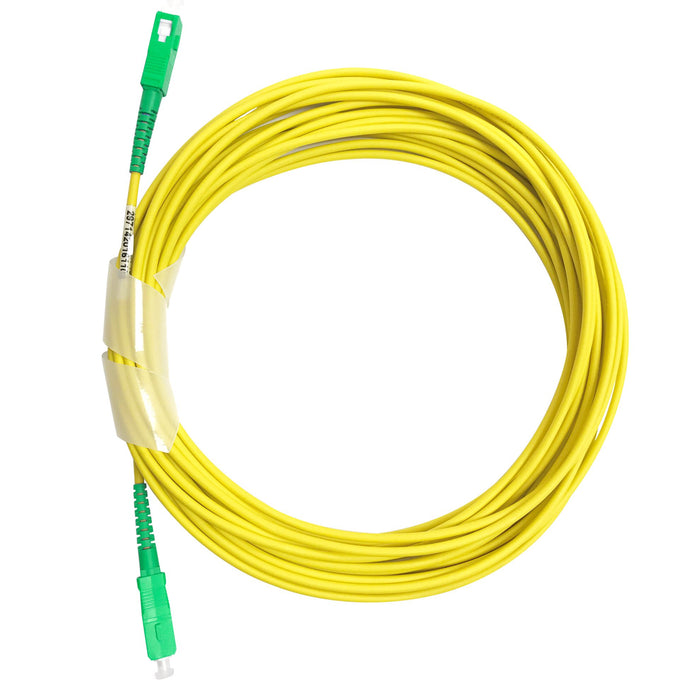 15M SCA/SCA G657A1 Armoured Fibre Lead (Simplex, Singlemode) Yellow 3.0mm Jacket