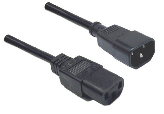0.5M IEC Male to Female 10A SAA Power Cord. (C14 to C13) 1.0mm copper core
