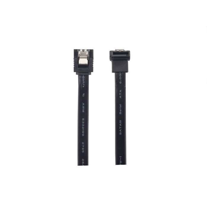 DYNAMIX 0.2m Right Angled SATA 6Gbs Data Cable With Latch. Black Colour.