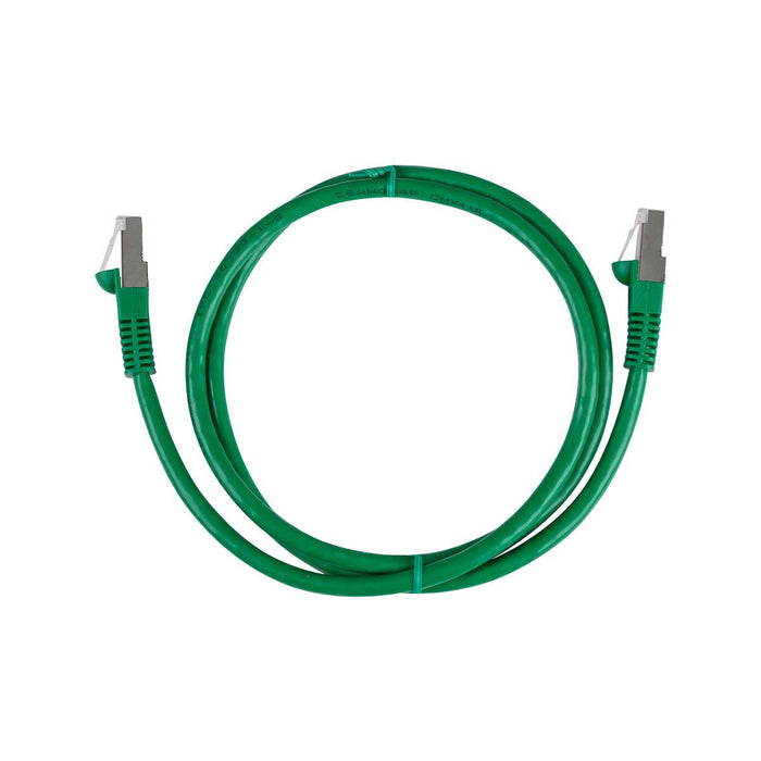1.5m Cat6A S/FTP Green Slimline Shielded 10G Patch Lead. 26AWG Cat6 Augmented