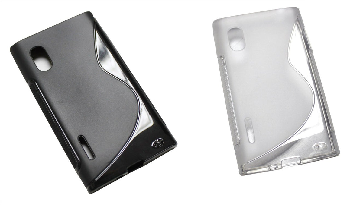 LG Optimus L5 E610 Leather + Gel Case + 2 x SP