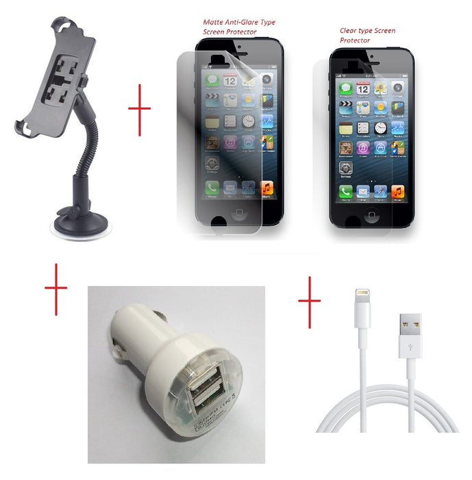 iPhone 5 Car Kit Holder DUAL USB PC Charger