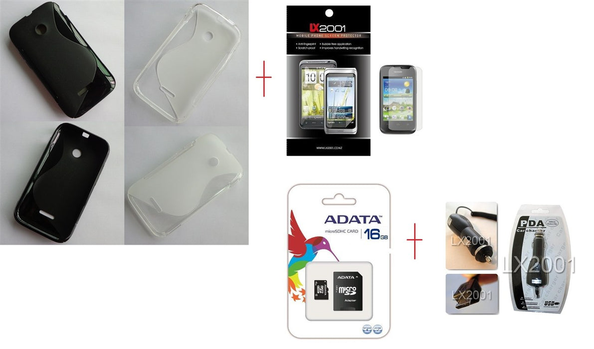 Huawei Ascend Y210 Case 16GB Car Charger Screen Protector