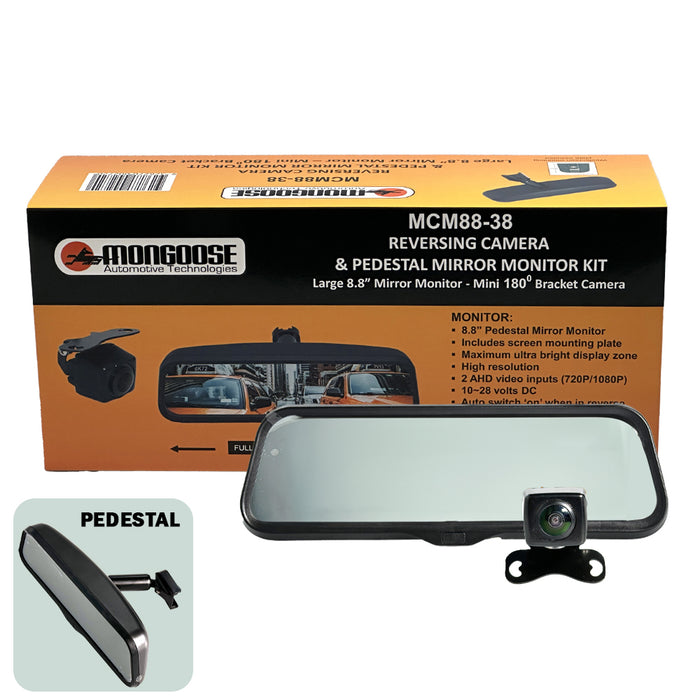 Mongoose 8.8"  Replacement Mirror - Full Hd - Replacement Mirror Monitor And Cam