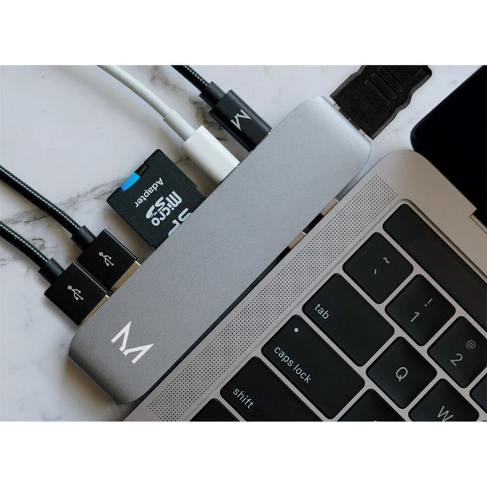 Moyork Lynk 2 x USB-C Adapter HDMI + 2 x USB-A / USB-C / TB3 / TF/SD-SG - Space Grey MOYO-LY-2CSG