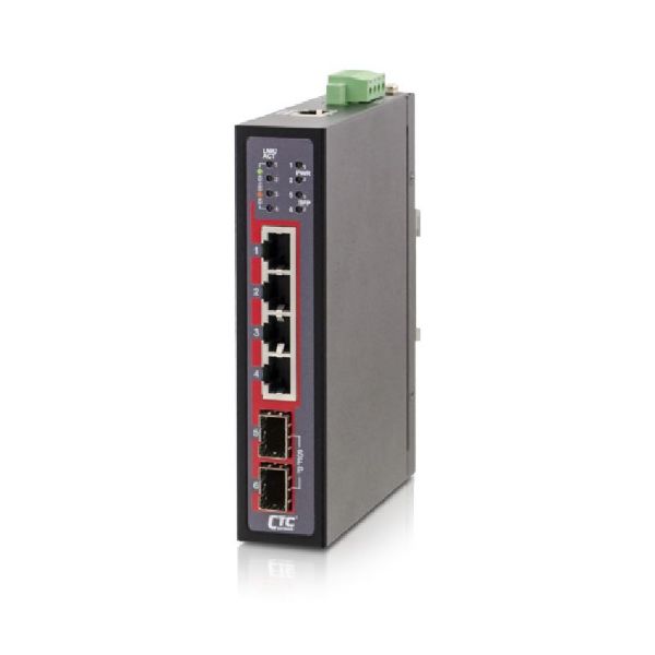CTC Union 4 Port Gigabit Unmanaged Compact Switch. -10C +60C. 4x 10/100/1000Base-T plus 2x