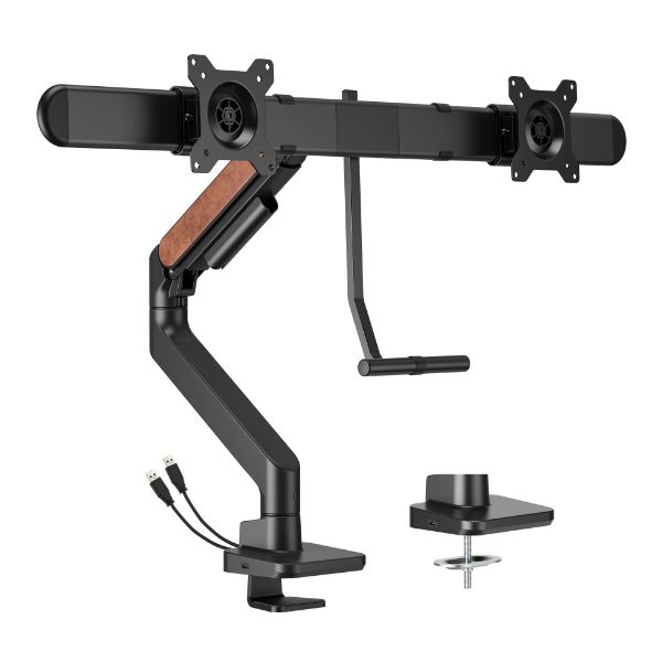 Brateck 17''-32'' Gas Spring Dual Monitor Arm. Detachable VESA Built-in Cable
