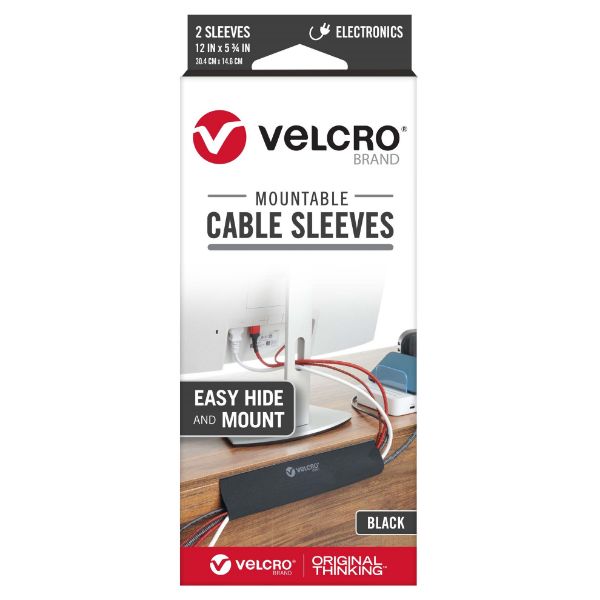 VELCRO Mountable Cable Sleeves. Mount Electrical Cords Easy to Add or Change Cables.