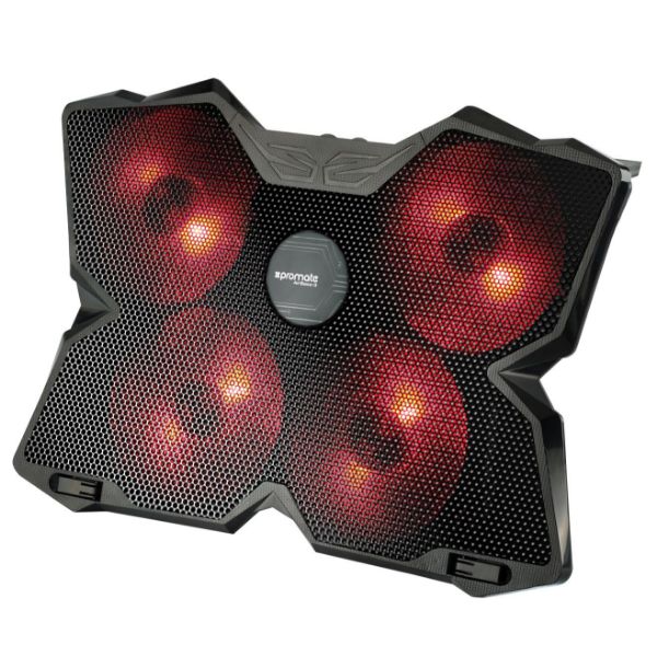 PROMATE Height Adjustable Ergonomc Gaming Laptop Cooling Pad w/ 5 Built-in High-Speed Cooling