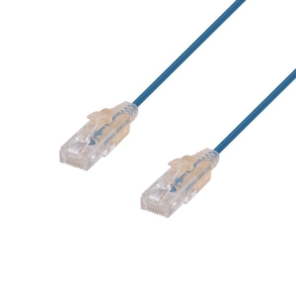 DYNAMIX 2.5m Cat6A 10G Blue UTP LSZH Patch Lead 30AWG 802.3af Unshielded Plug.