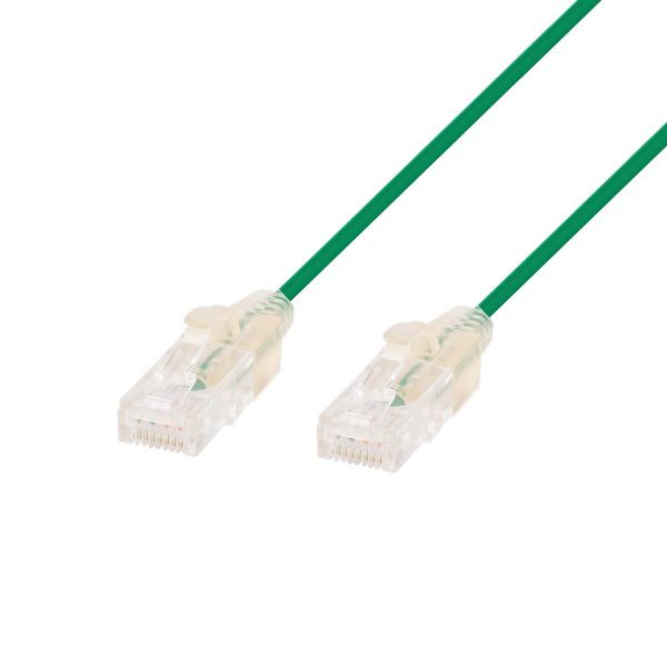 DYNAMIX 0.5m Cat6A 10G Green UTP LSZH Patch Lead 30AWG 802.3af Unshielded Plug.