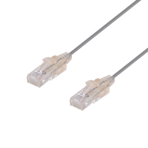 DYNAMIX 0.5m Cat6A 10G Grey UTP LSZH Patch Lead 30AWG 802.3af Unshielded Plug.
