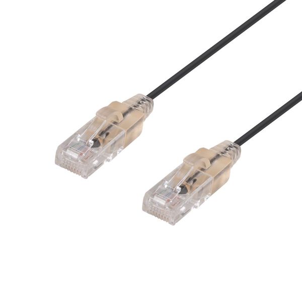 DYNAMIX 1.25m Cat6A 10G Black UTP LSZH Patch Lead 30AWG 802.3af Unshielded Plug.