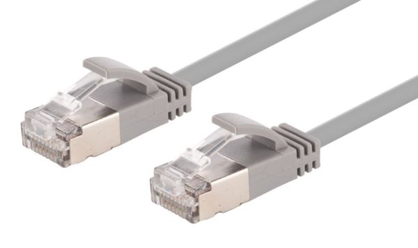 DYNAMIX 2.5m Cat6A S/FTP Grey 10G LSZH Patch Lead 34AWG 802.3af Shielded Plug.