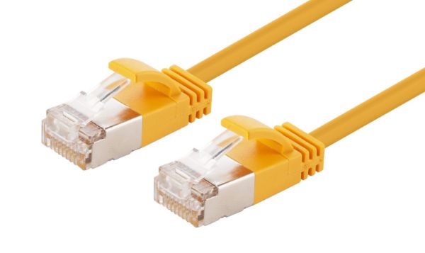 DYNAMIX 1.5m Cat6A S/FTP Yellow 10G LSZH Patch Lead 34AWG 802.3af Shielded Plug.