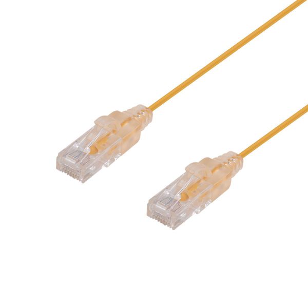 DYNAMIX 0.25m Cat6A 10G Yellow UTP LSZH Patch Lead 30AWG 802.3af Unshielded Plug.