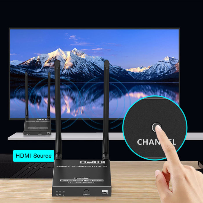Lenkeng 4K Wireless HDMI to HDMI Extender up to 4K@60Hz for 50m Low Latency Switchable