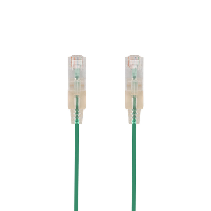 DYNAMIX 0.15m Cat6A 10G Green UTP Patch Lead 30AWG 8023af Unshielded Plug.