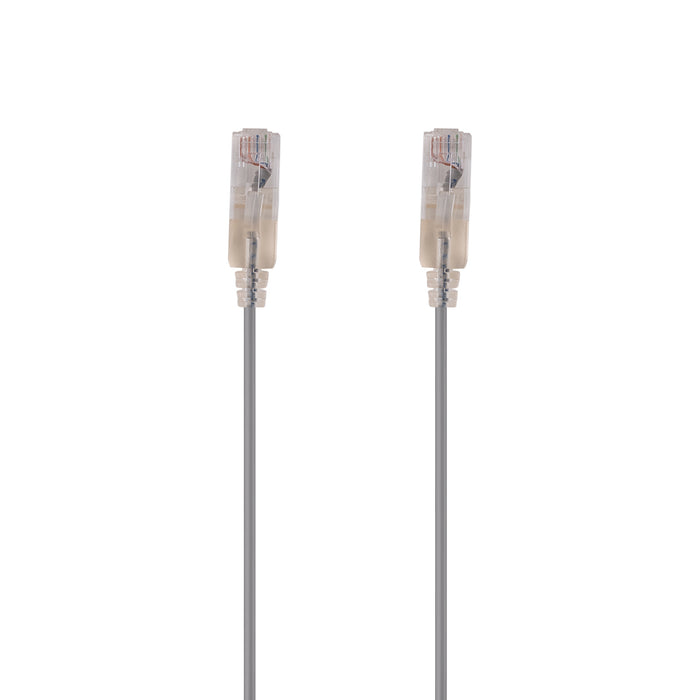 DYNAMIX 0.15m Cat6A 10G Grey UTP Patch Lead 30AWG 8023af Unshielded Plug.