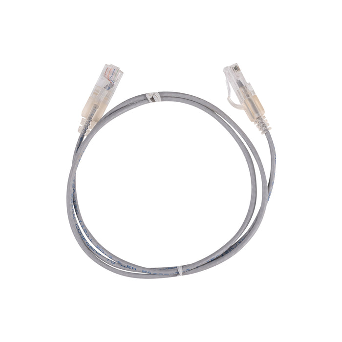 DYNAMIX 0.15m Cat6A 10G Grey UTP Patch Lead 30AWG 8023af Unshielded Plug.