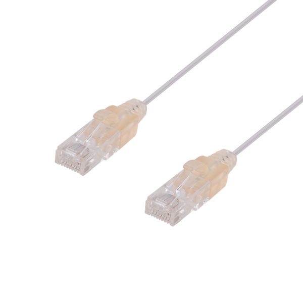 DYNAMIX 0.15m Cat6A 10G White UTP Patch Lead 30AWG 8023af Unshielded Plug.