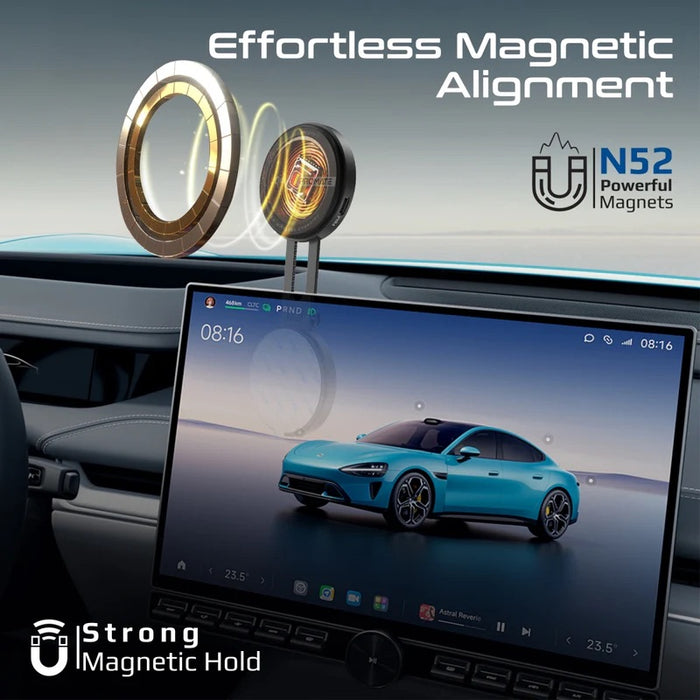 Promate 15W Qi2 Extending Magnetic Wireless Charging Mount. 360 Rotatable Extend & Fold