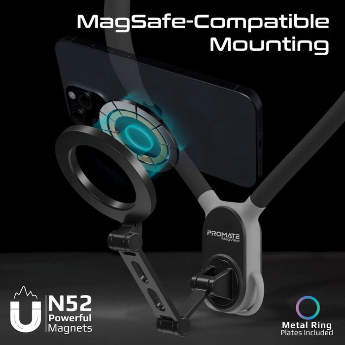 Promate MagSafe Neckband Phone Mount for Handsfree POV. Quick release Neck Lock Fixing