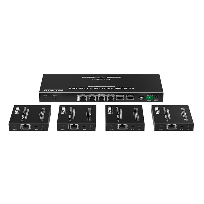 Lenkeng 1-In-4-Out 4K@60Hz HDMI Extender. 1x HDMI 4x RJ45 out PoC. Compatible CAT6 & above