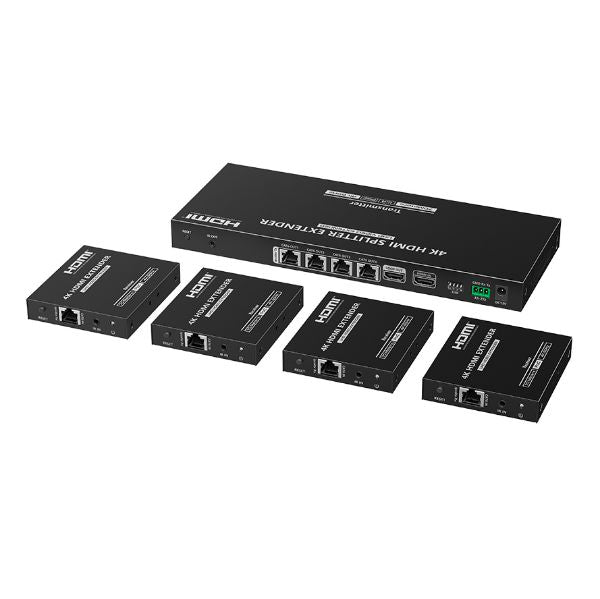 Lenkeng 1-In-4-Out 4K@60Hz HDMI Extender. 1x HDMI 4x RJ45 out PoC. Compatible CAT6 & above