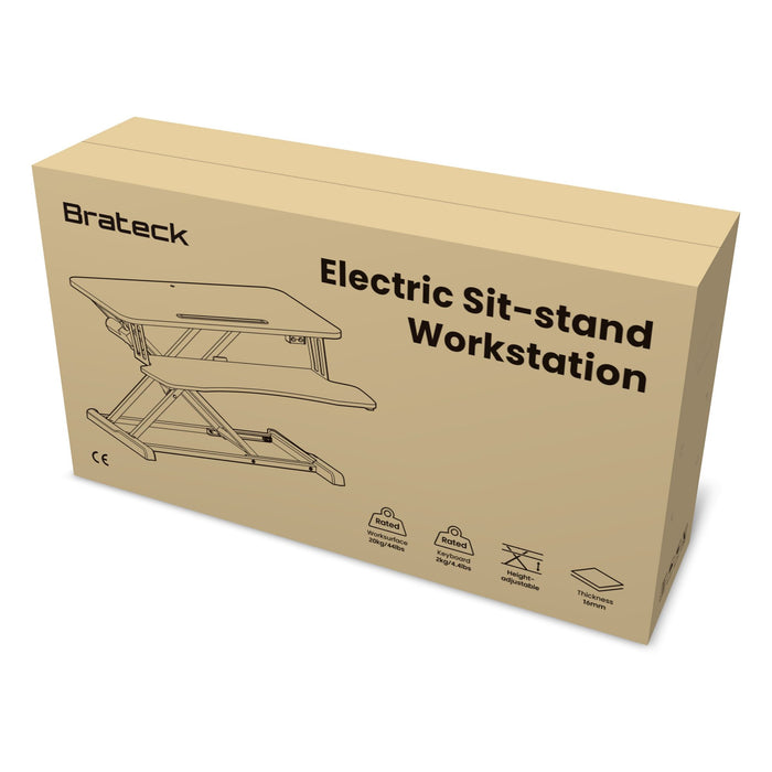 Brateck Electric Scissor Lift Desktop Sit-Stand Workstation w/ Keyboard Tray Deck