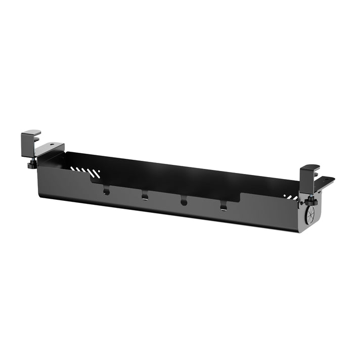 BRATECK Clamp-On Under-Desk Cable Management Tray. Dims: 894×167×190mm