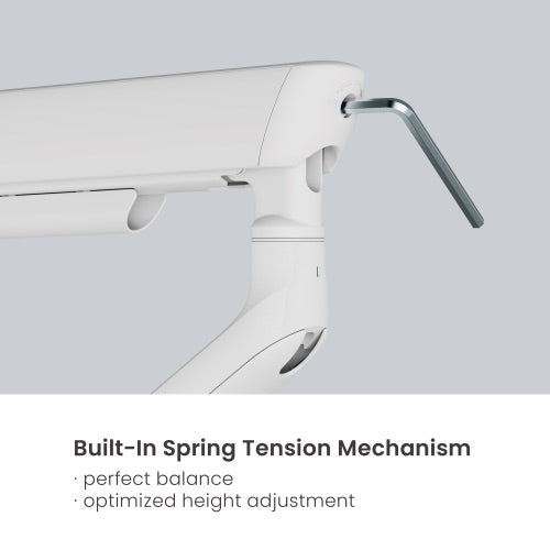 Brateck 17"-35" Elite Dual Screen Mechanical Spring Monitor Arm. Max Load 2x 11Kgs, White