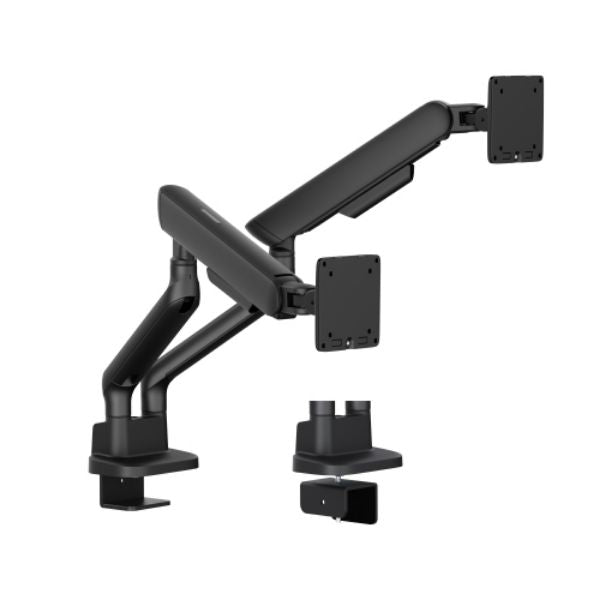 Brateck 17"-35" Elite Dual Screen Mechanical Spring Monitor Arm. Max Load 2x 11Kgs, Black
