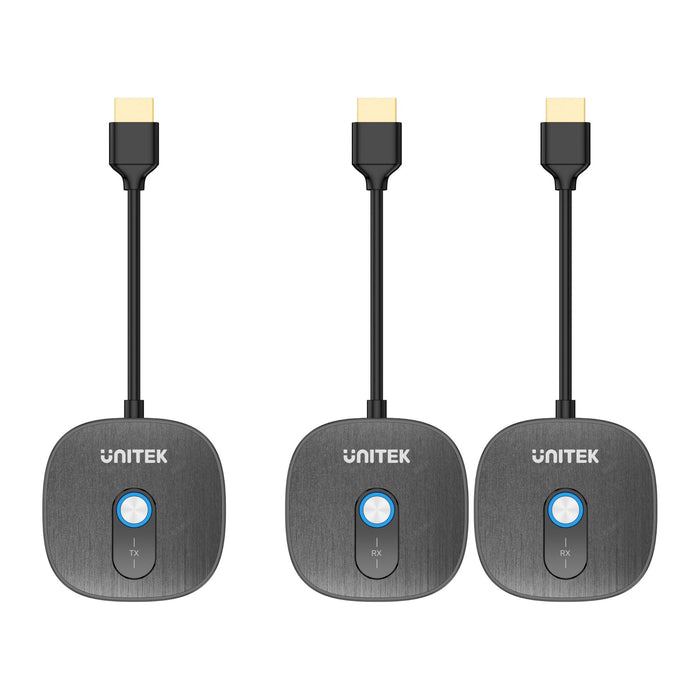 Unitek Wireless 1080p HDMI Transmitter with 2x Receivers Supports Dual Screen Mirroring