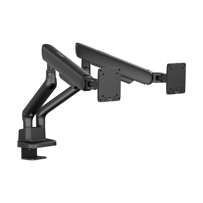 Brateck 17"-35" Elite Dual Screen Mechanical Spring Monitor Arm. Max Load 2x 11Kgs, Black