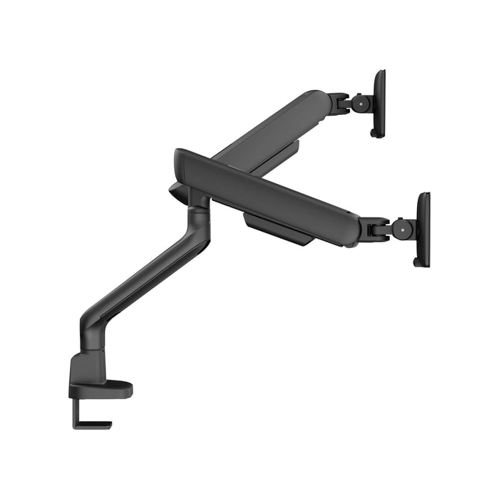 Brateck 17"-35" Elite Dual Screen Mechanical Spring Monitor Arm. Max Load 2x 11Kgs, Black