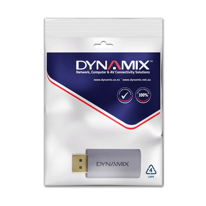 DYNAMIX DisplayPort Male to HDMI Female Adapter. Supports 8K60Hz.