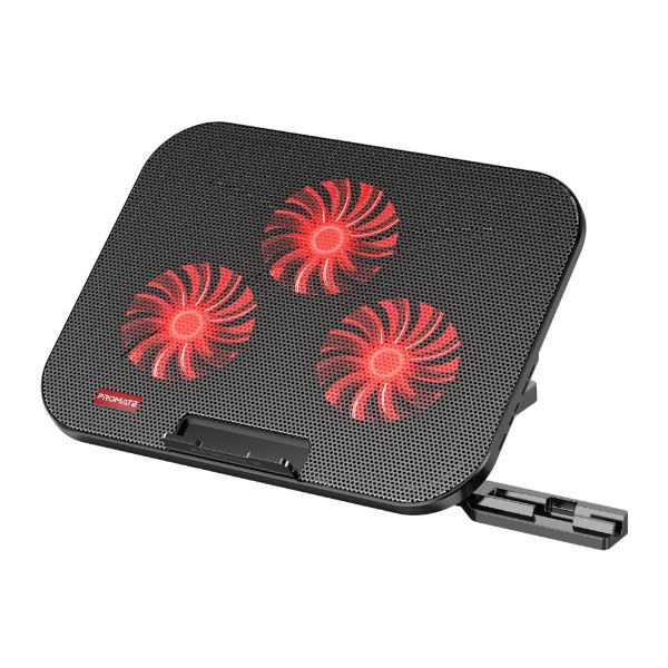 PROMATE Multi-Level Laptop Cooling Pad with 3 Silent Fans & Phone Stand.