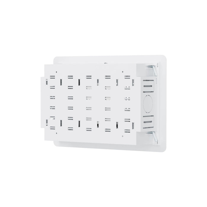 DYNAMIX Recessed Entertainment Box with Lid 400x278x100mm 10kg Weight Cap, White