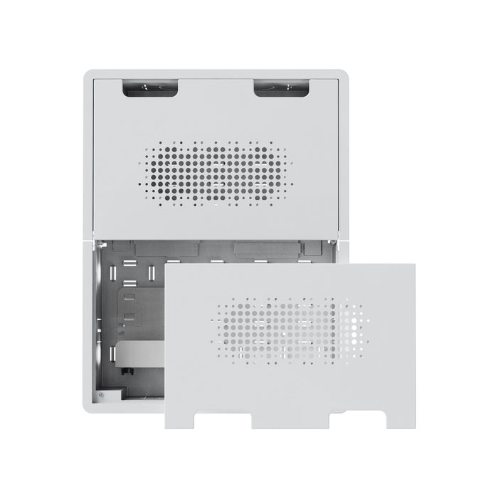 DYNAMIX Recessed Entertainment Box with Lid 500x386x100mm 10kg Weight Cap, White