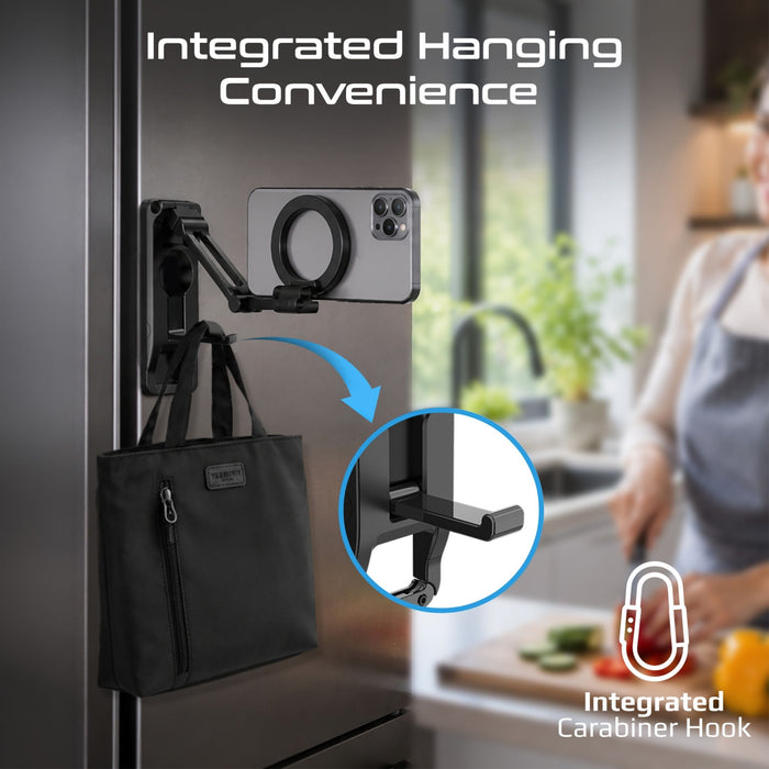 Promate Versatile Magnetic Smartphone Mount & Stand. 360 Rotation Arm, Ring Plate Included