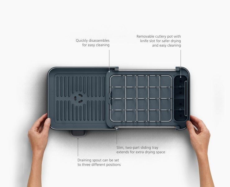 Joseph Joseph Extend Slim Steel Dish Rack (Grey)